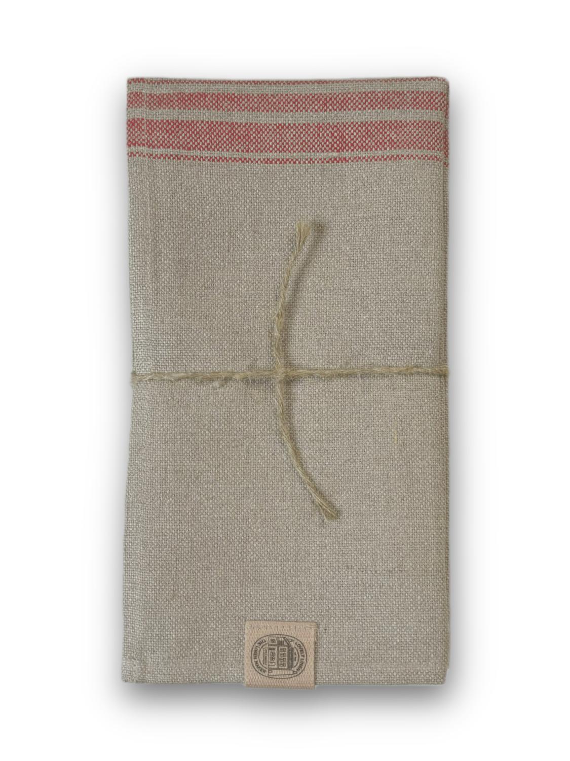 Lovely Linen HERITAGE Servetter 47X47, Beige / röd - Azalea Home