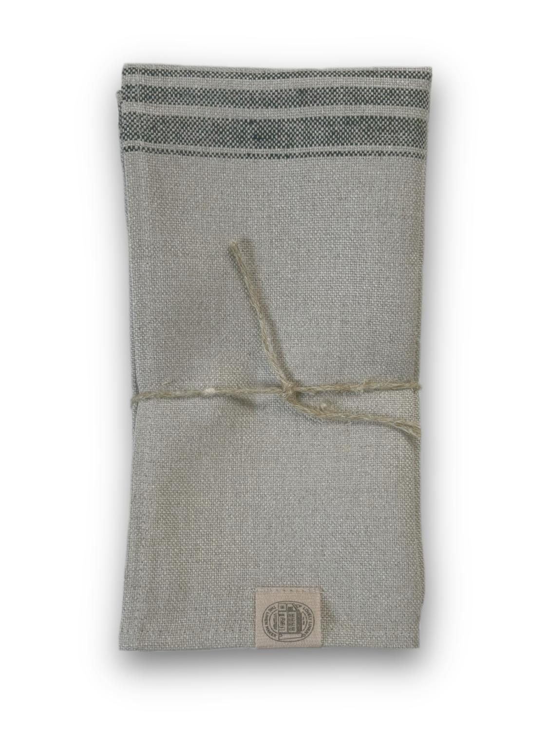 Lovely Linen HERITAGE Servetter 47X47, Beige / svart - Azalea Home