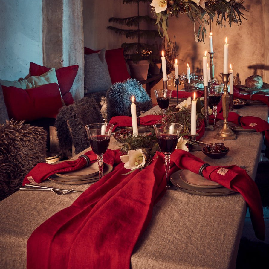 Lovely Linen LOVELY Duk 145X300, Röd - Azalea Home