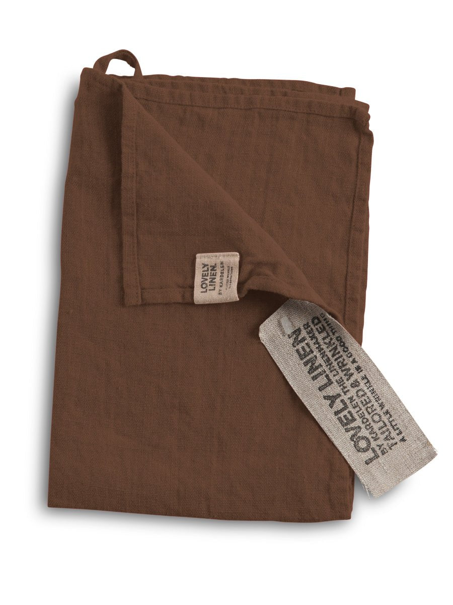 Lovely Linen LOVELY Gästhandduk 35X50, Chocolate - Azalea Home