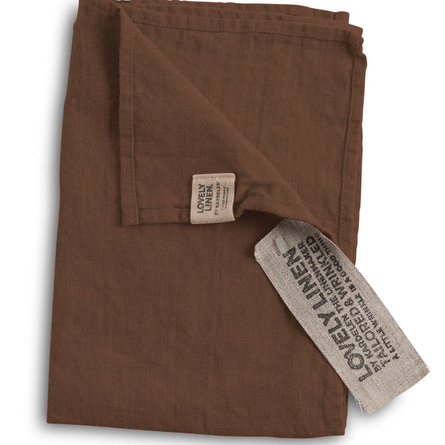 Lovely Linen LOVELY Gästhandduk 35X50, Chocolate - Azalea Home