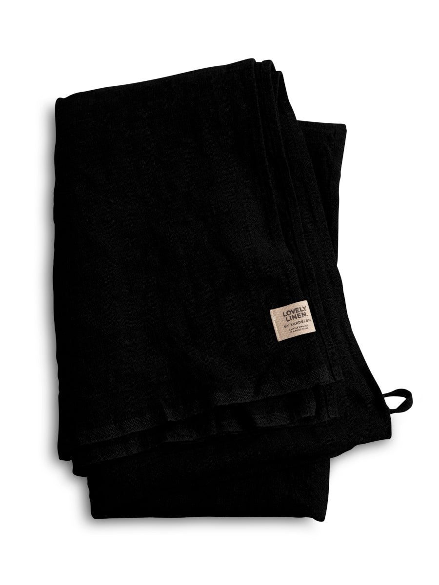 Lovely Linen LOVELY Hamam Handduk 90X145, Svart - Azalea Home