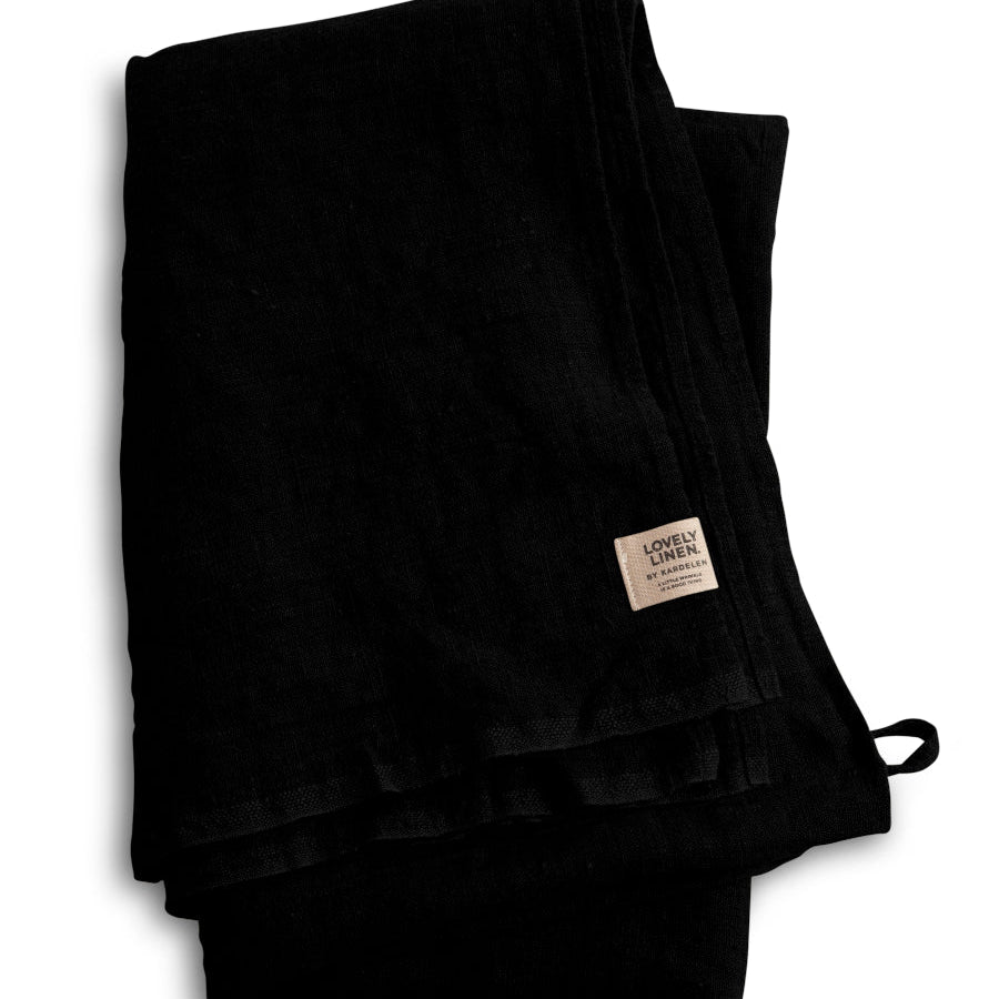 Lovely Linen LOVELY Hamam Handduk 90X145, Svart - Azalea Home