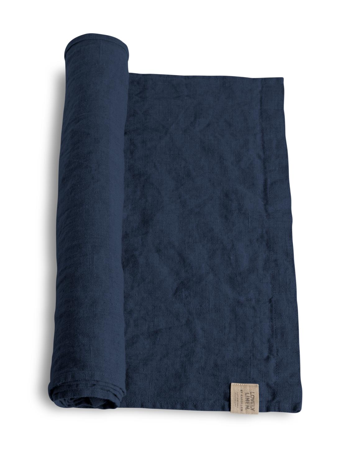 Lovely Linen LOVELY Löpare 47X150, Mörkblå - Azalea Home
