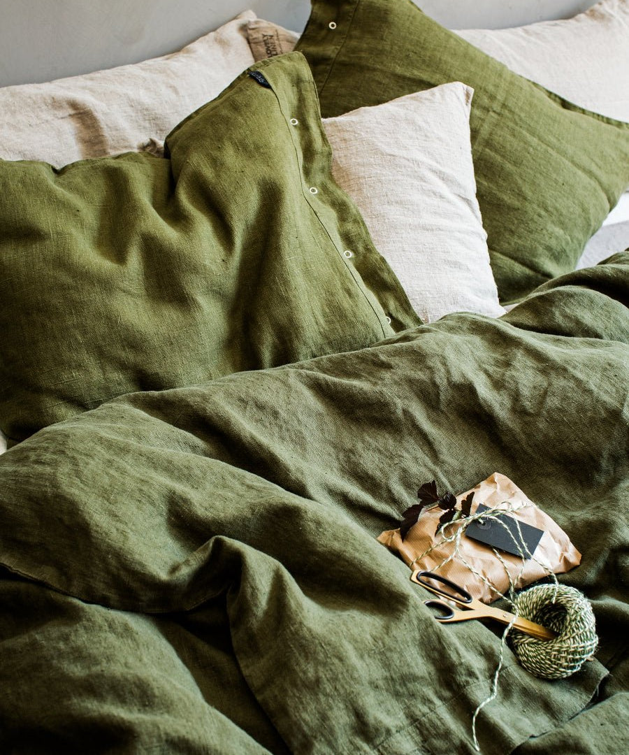 Lovely Linen LOVELY Påslakan 150X210, Grön - Azalea Home