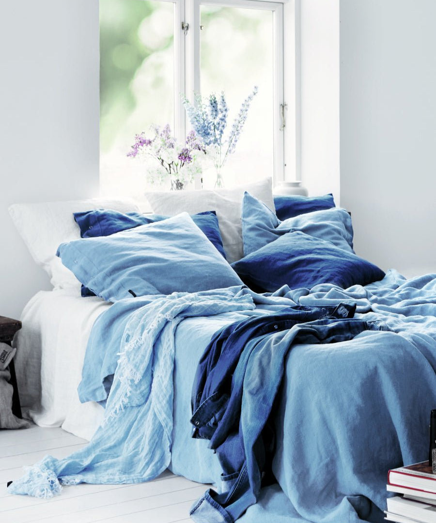 Lovely Linen LOVELY Påslakan Dubbel 240X220, Blå - Azalea Home