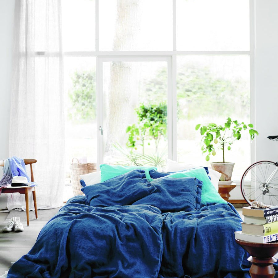 Lovely Linen LOVELY Påslakan Dubbel 240X220, Denimblå - Azalea Home
