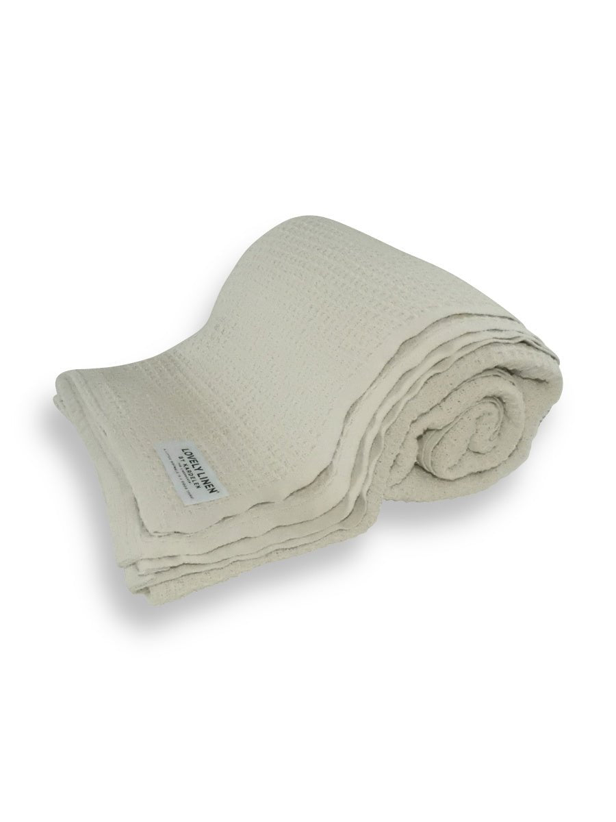 Lovely Linen LOVELY Pläd Bomull 150X220, Off - White - Azalea Home