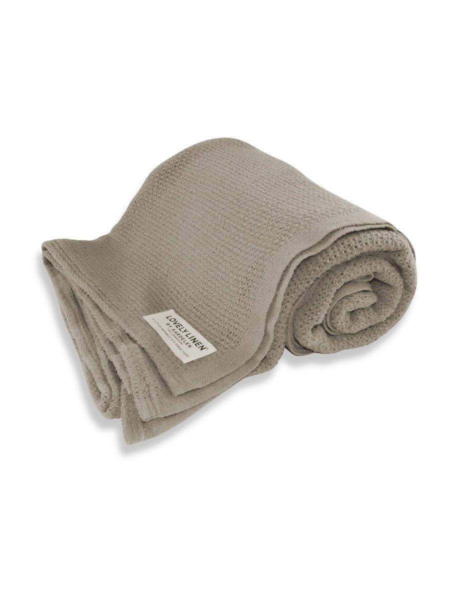 Lovely Linen LOVELY Pläd Bomull 150X220, Stone - Azalea Home