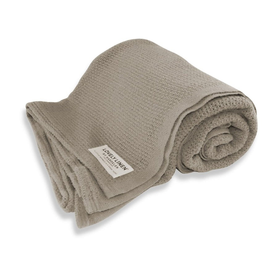 Lovely Linen LOVELY Pläd Bomull 150X220, Stone - Azalea Home