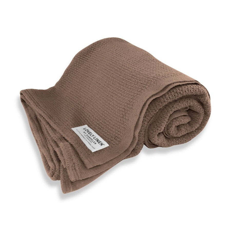 Lovely Linen LOVELY Pläd Bomull 220X240, Chocolate - Azalea Home
