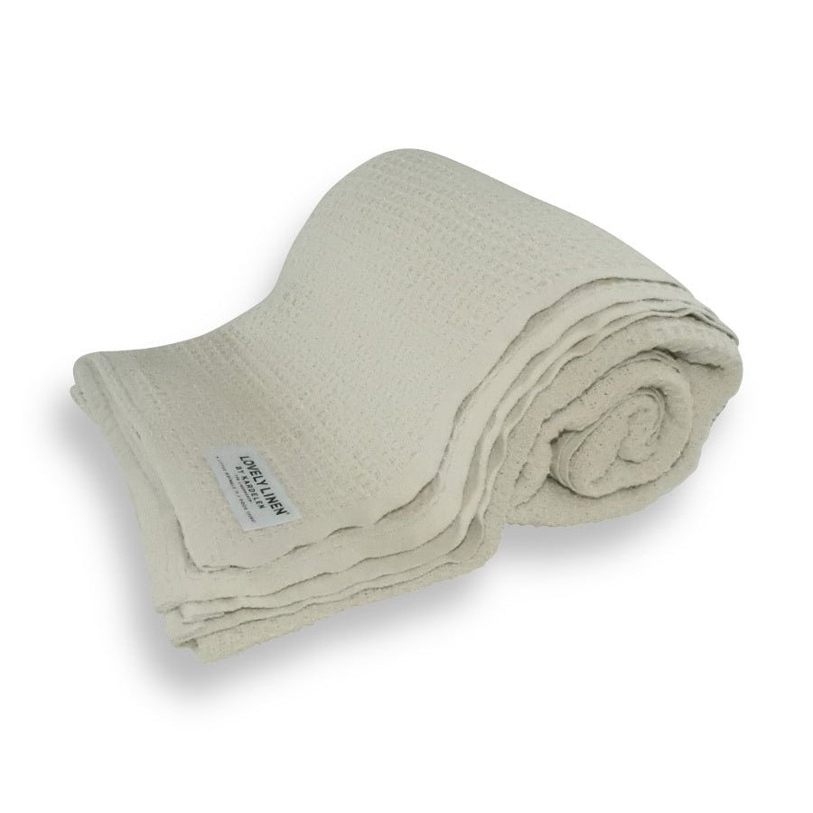 Lovely Linen LOVELY Pläd Bomull 220X240, Off - White - Azalea Home