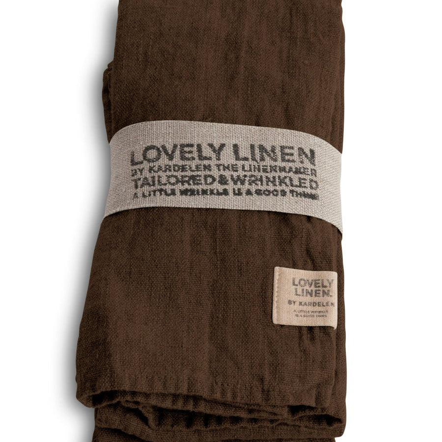 Lovely Linen LOVELY Servetter 45X45, Chocolate - Azalea Home