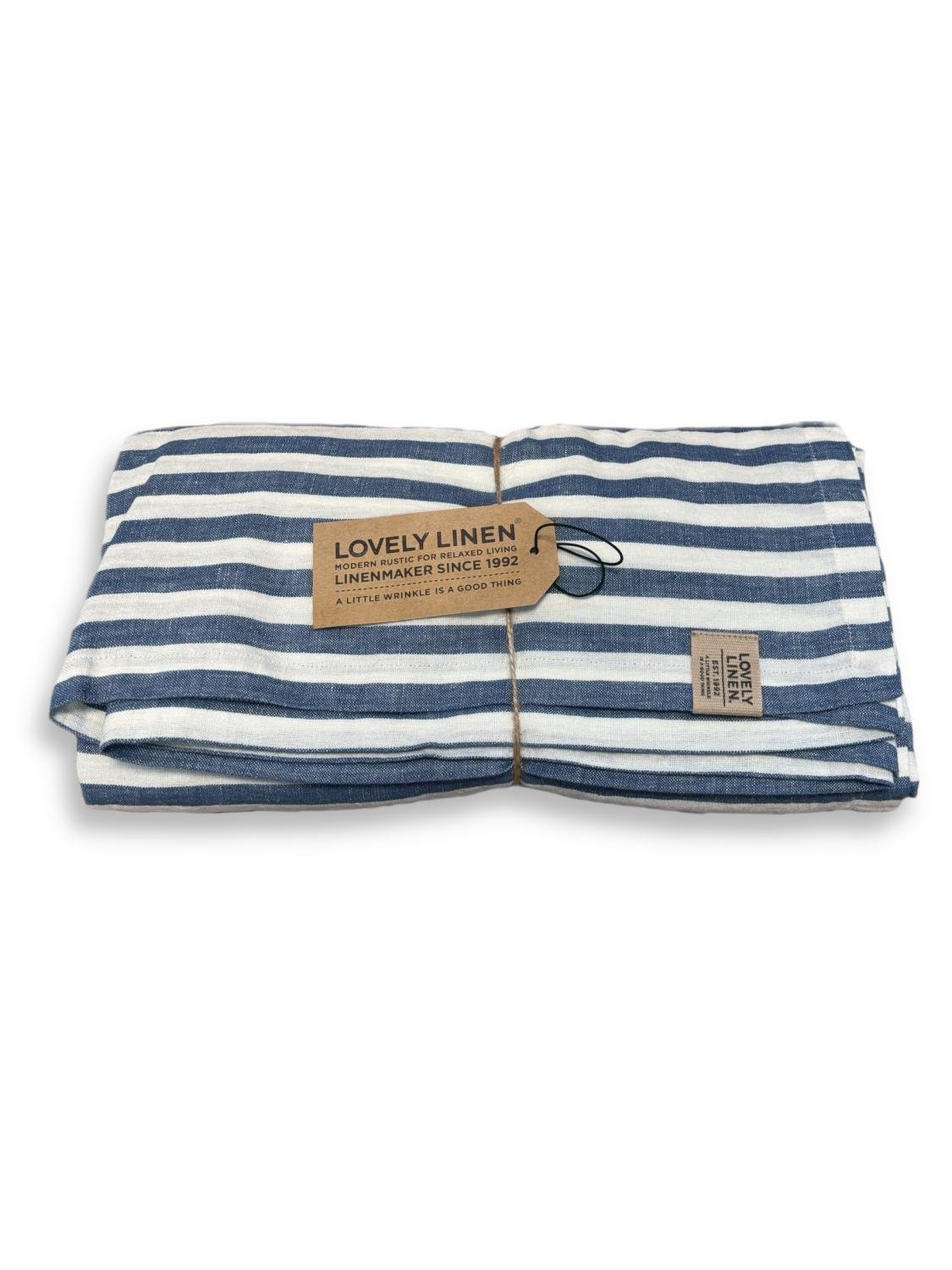 Lovely Linen MISTY Duk Edge 145X380, Denimblå - Azalea Home