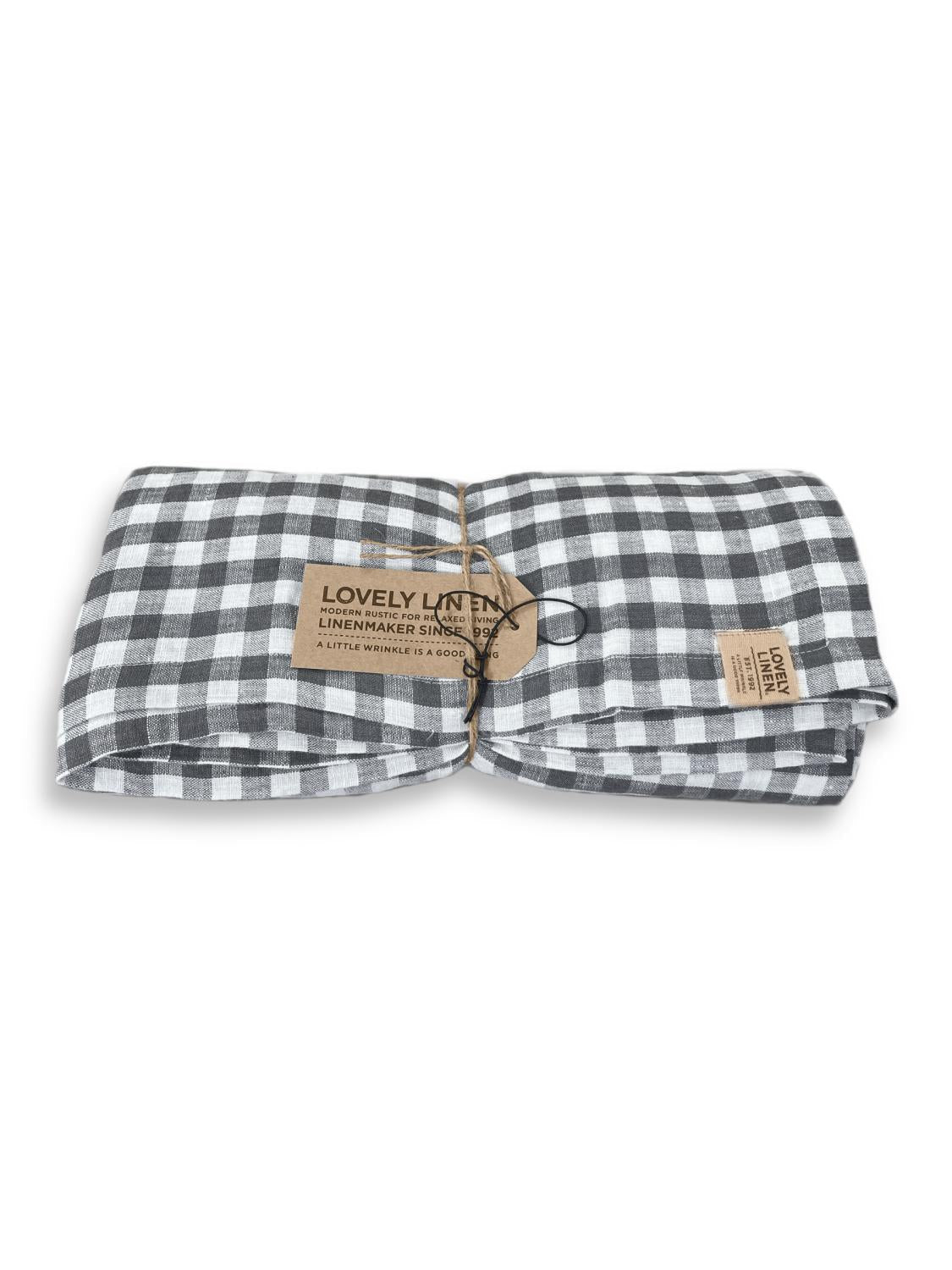 Lovely Linen MISTY Duk Square 145X380, Mörkgrå - Azalea Home