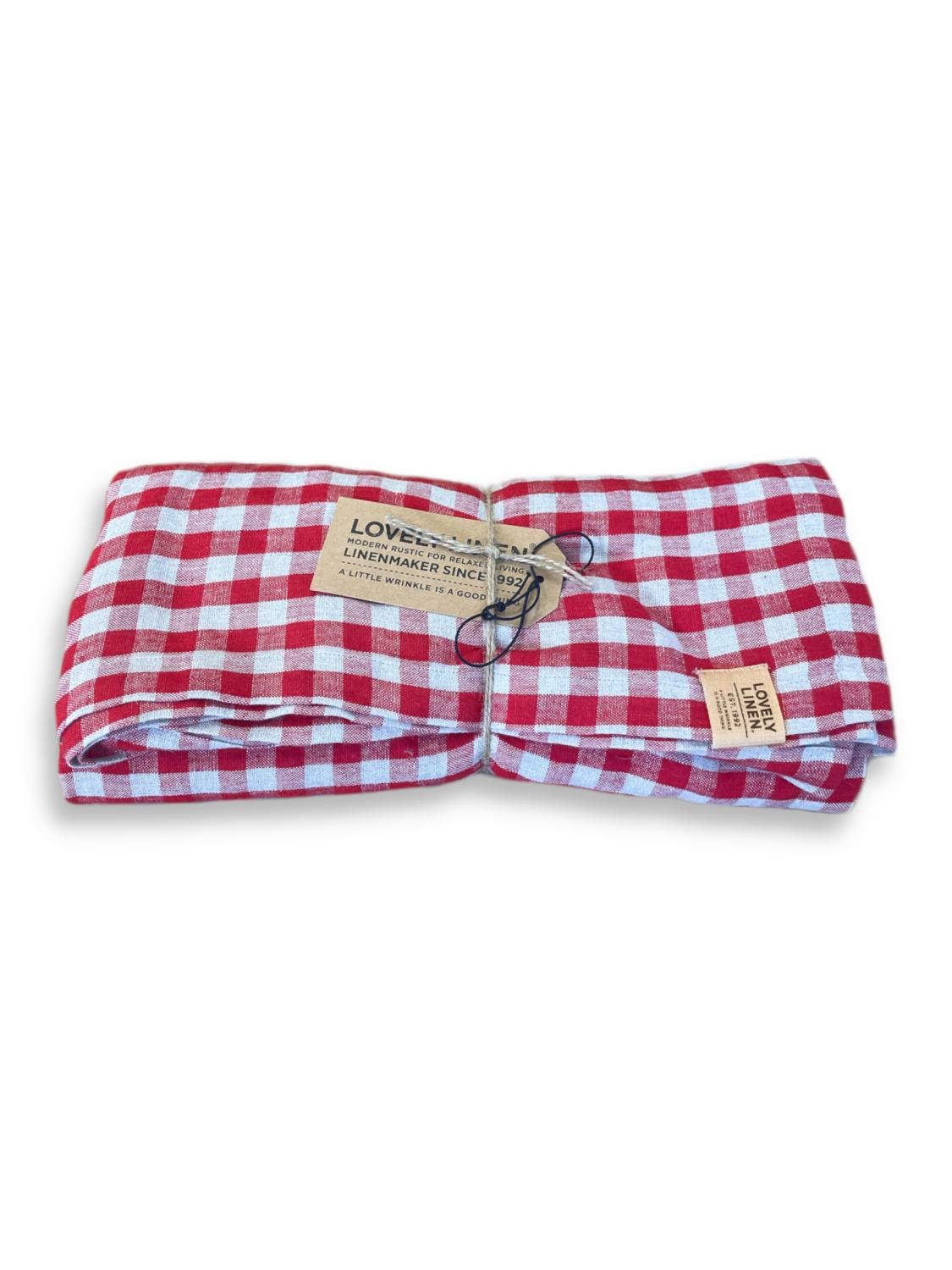 Lovely Linen MISTY Duk Square 145X380, Röd - Azalea Home