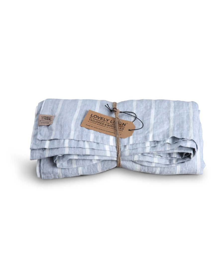 Lovely Linen MISTY Duk Stripe 145X300, Sky - Azalea Home