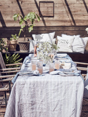 Lovely Linen MISTY Duk Stripe 145X380, Sky - Azalea Home