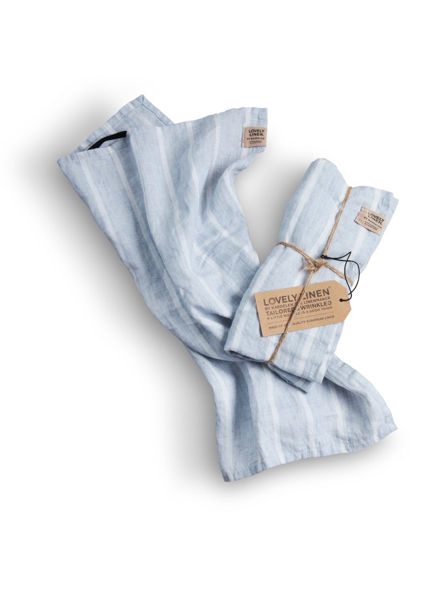 Lovely Linen MISTY Gästhandduk Stripe 35X50, Sky - Azalea Home