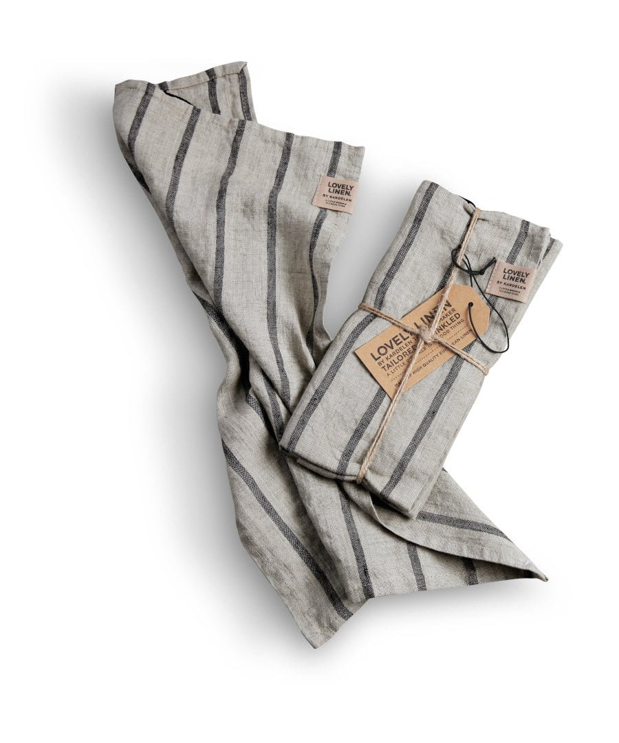 Lovely Linen MISTY Kökshandduk 45X70, Svart - Azalea Home