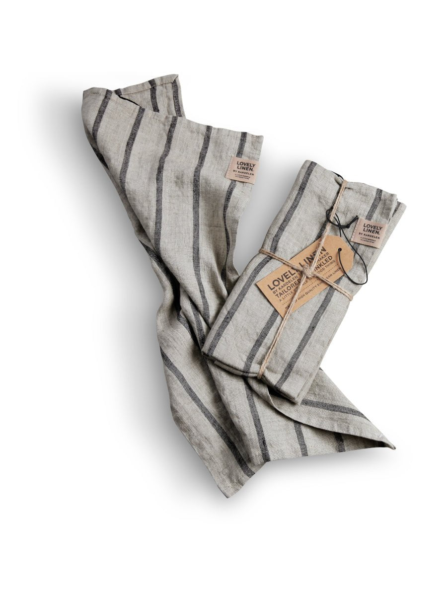 Lovely Linen MISTY Kökshandduk 45X70, Svart - Azalea Home