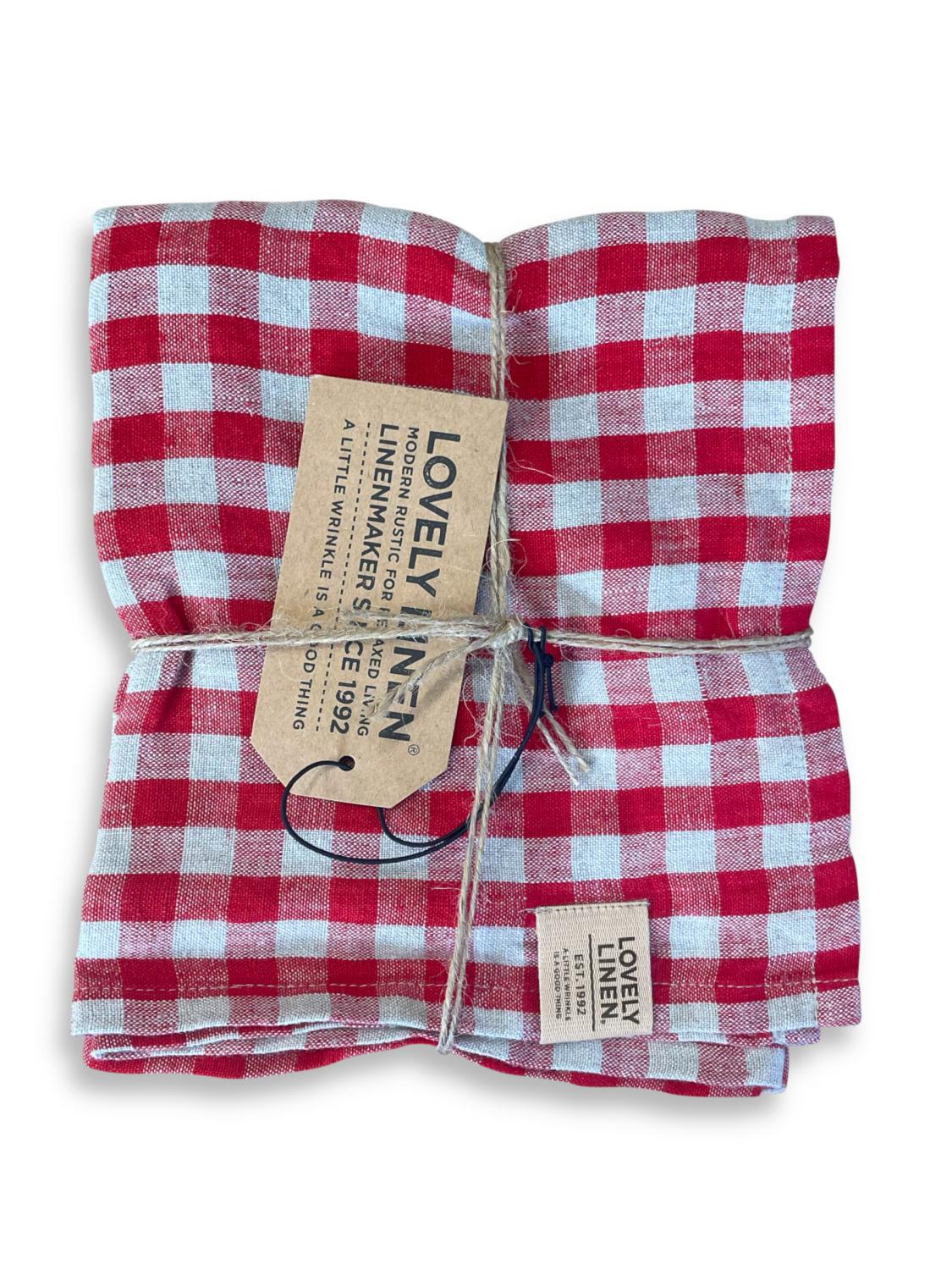 Lovely Linen MISTY Löpare Square 35X90, Röd - Azalea Home