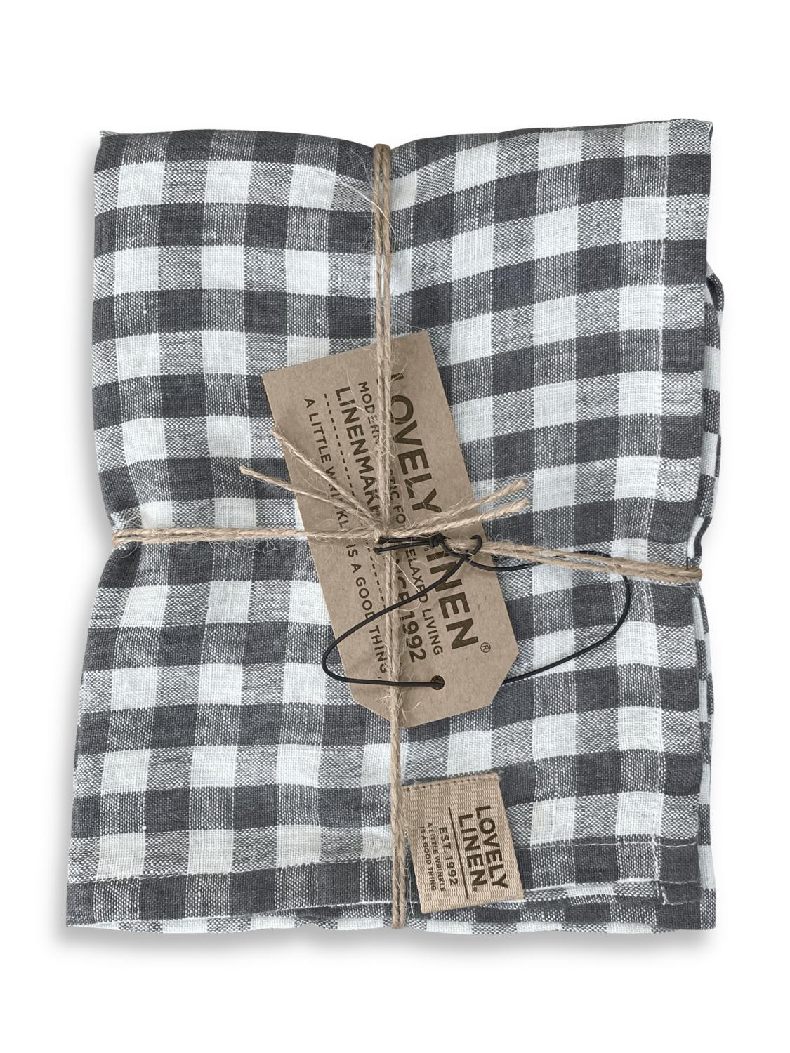 Lovely Linen MISTY Löpare Square 47X150, Mörkgrå - Azalea Home