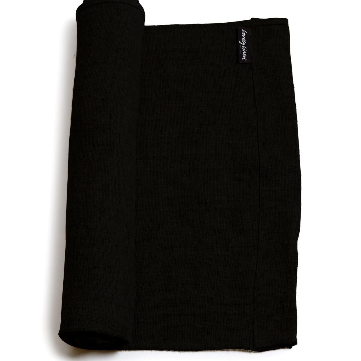 Lovely Linen MISTY Löpare Stripe 47X150, Black - Azalea Home