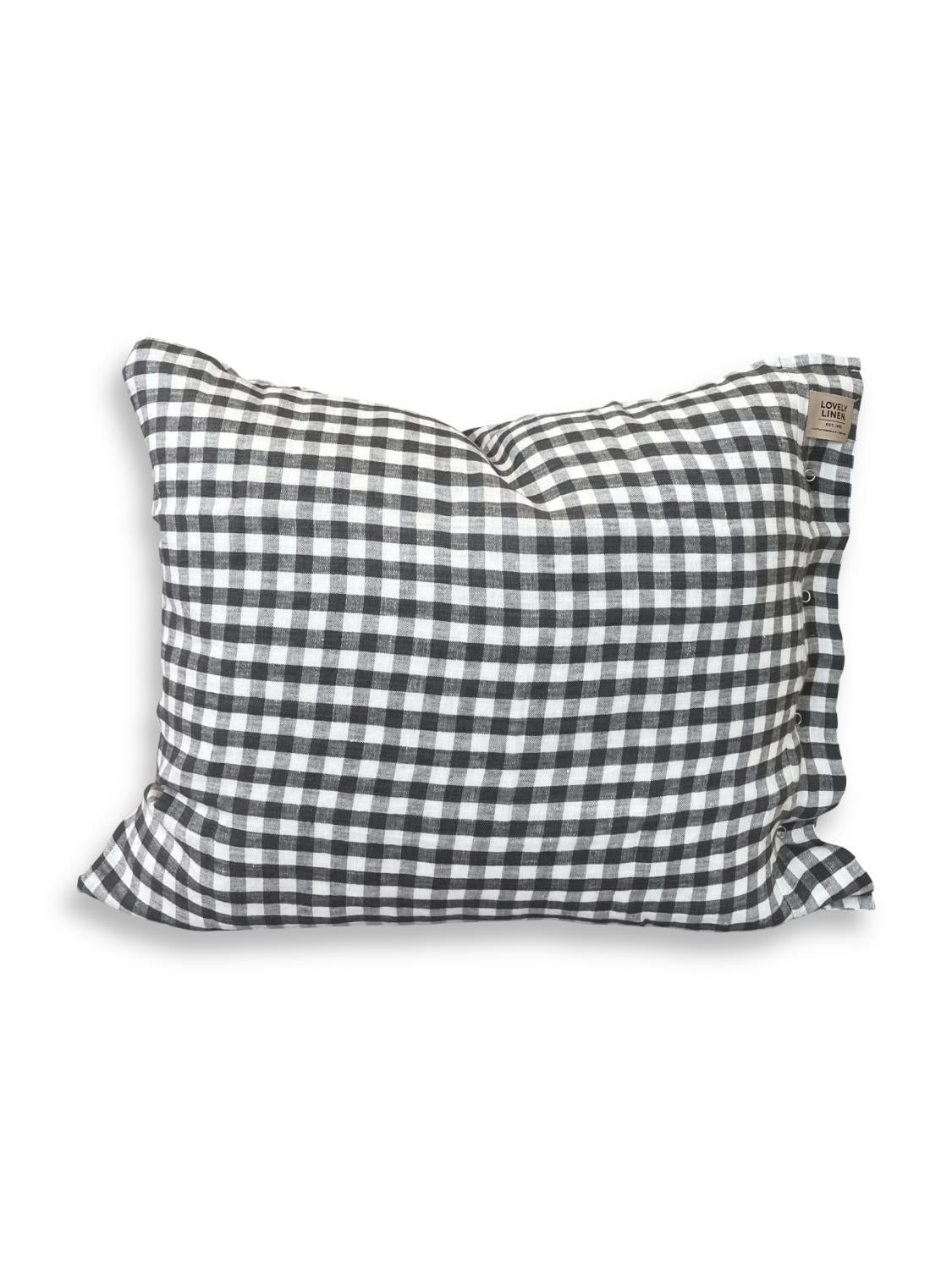 Lovely Linen MISTY Örngott Square 60X63, Mörkgrå - Azalea Home