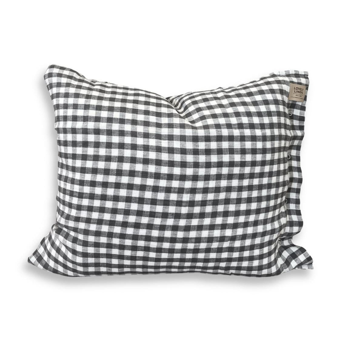Lovely Linen MISTY Örngott Square 80X80, Mörkgrå - Azalea Home