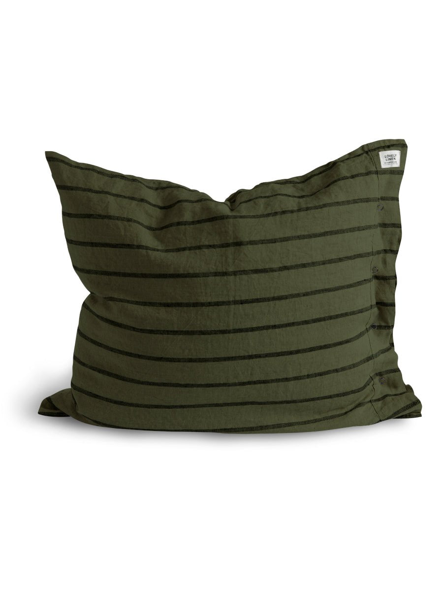 Lovely Linen MISTY Örngott Stripe 40X80, Forest - Azalea Home