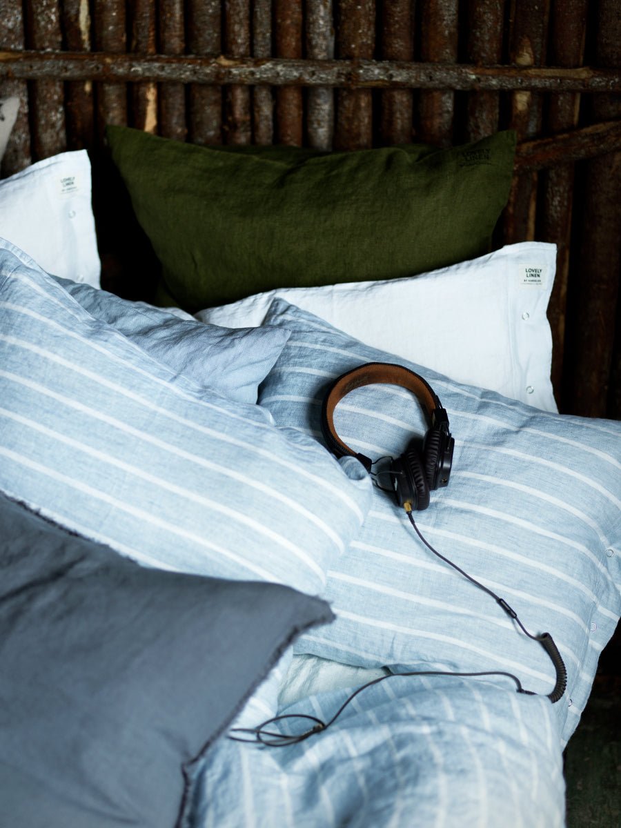Lovely Linen MISTY Örngott Stripe 60X63, Sky - Azalea Home
