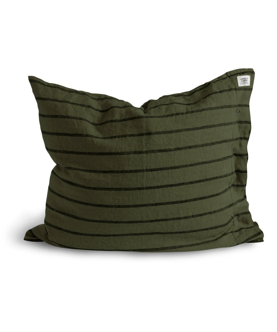 Lovely Linen MISTY Örngott Stripe 80X80, Forest - Azalea Home