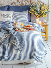 Lovely Linen MISTY Påslakan 135X200, Denimblå - Azalea Home
