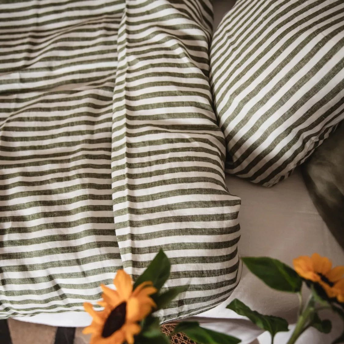 Lovely Linen MISTY Påslakan 135X200, Grön - Azalea Home