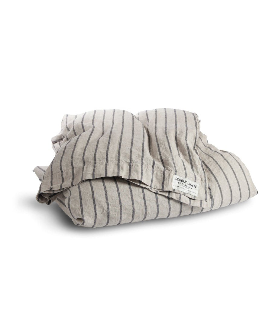 Lovely Linen MISTY Påslakan 135X200, Svart - Azalea Home