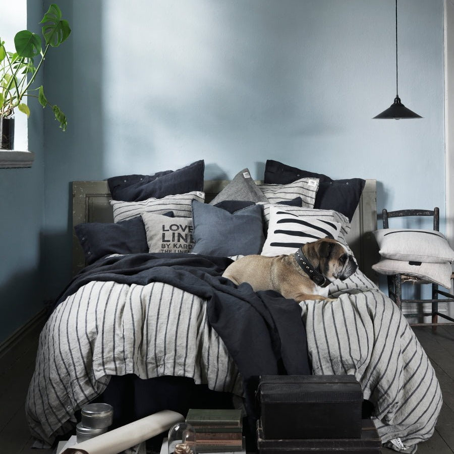 Lovely Linen MISTY Påslakan 150X210, Svart - Azalea Home