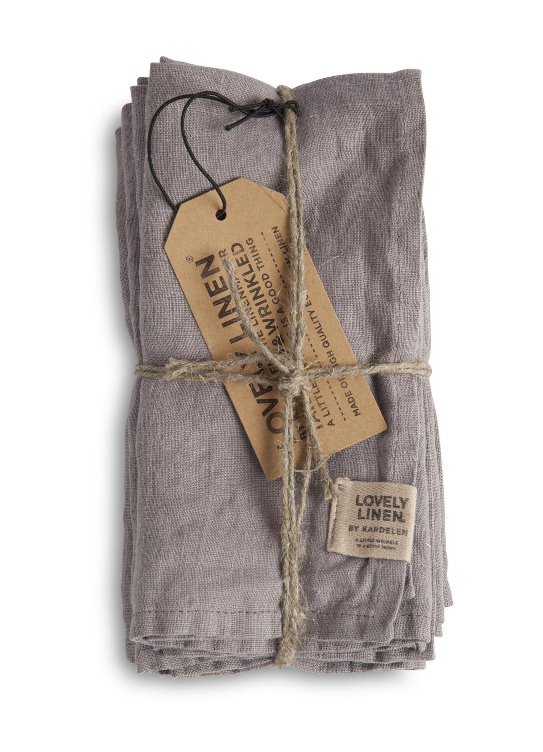 Lovely Linen MISTY Servetter 42X42, Grå - Azalea Home