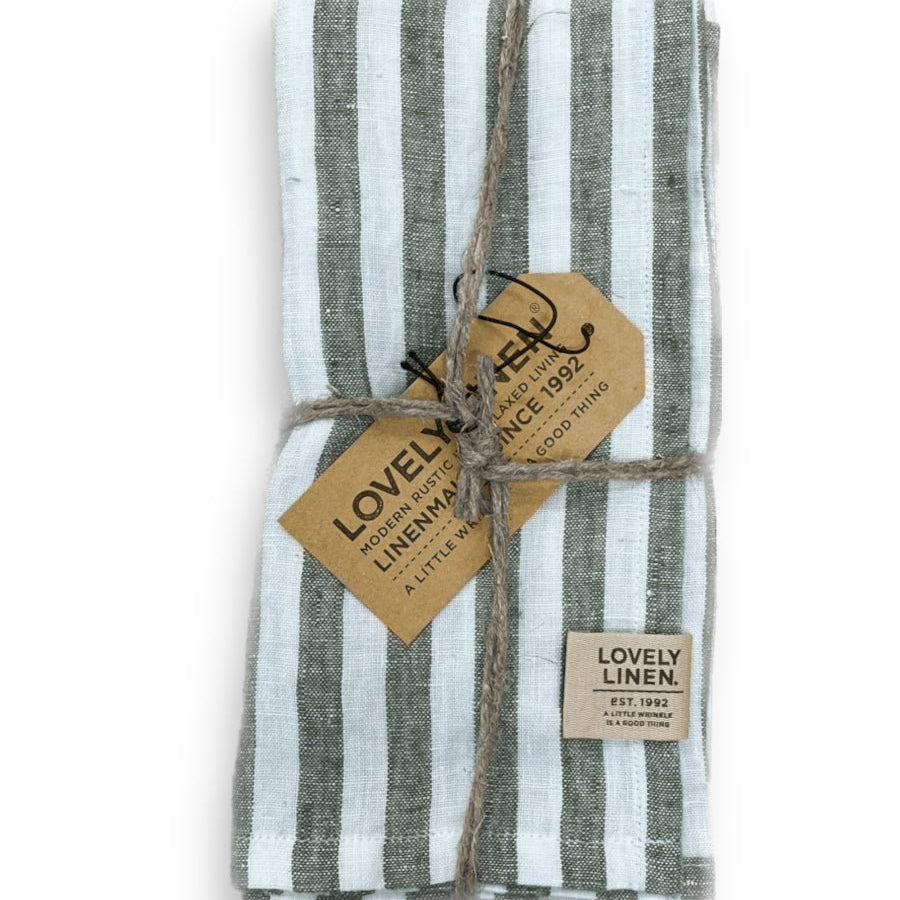 Lovely Linen MISTY Servetter Edge 45X45, Grön - Azalea Home