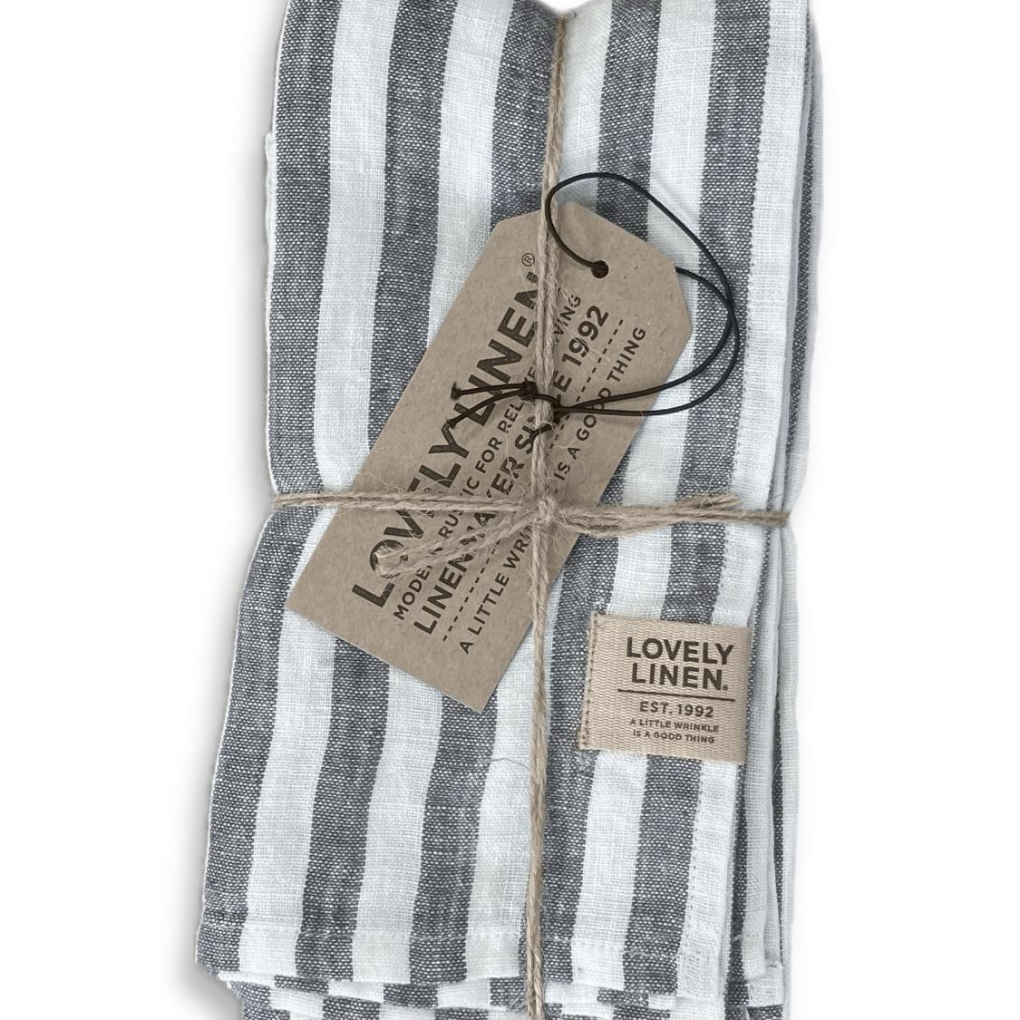 Lovely Linen MISTY Servetter Edge 45X45, Mörkgrå - Azalea Home