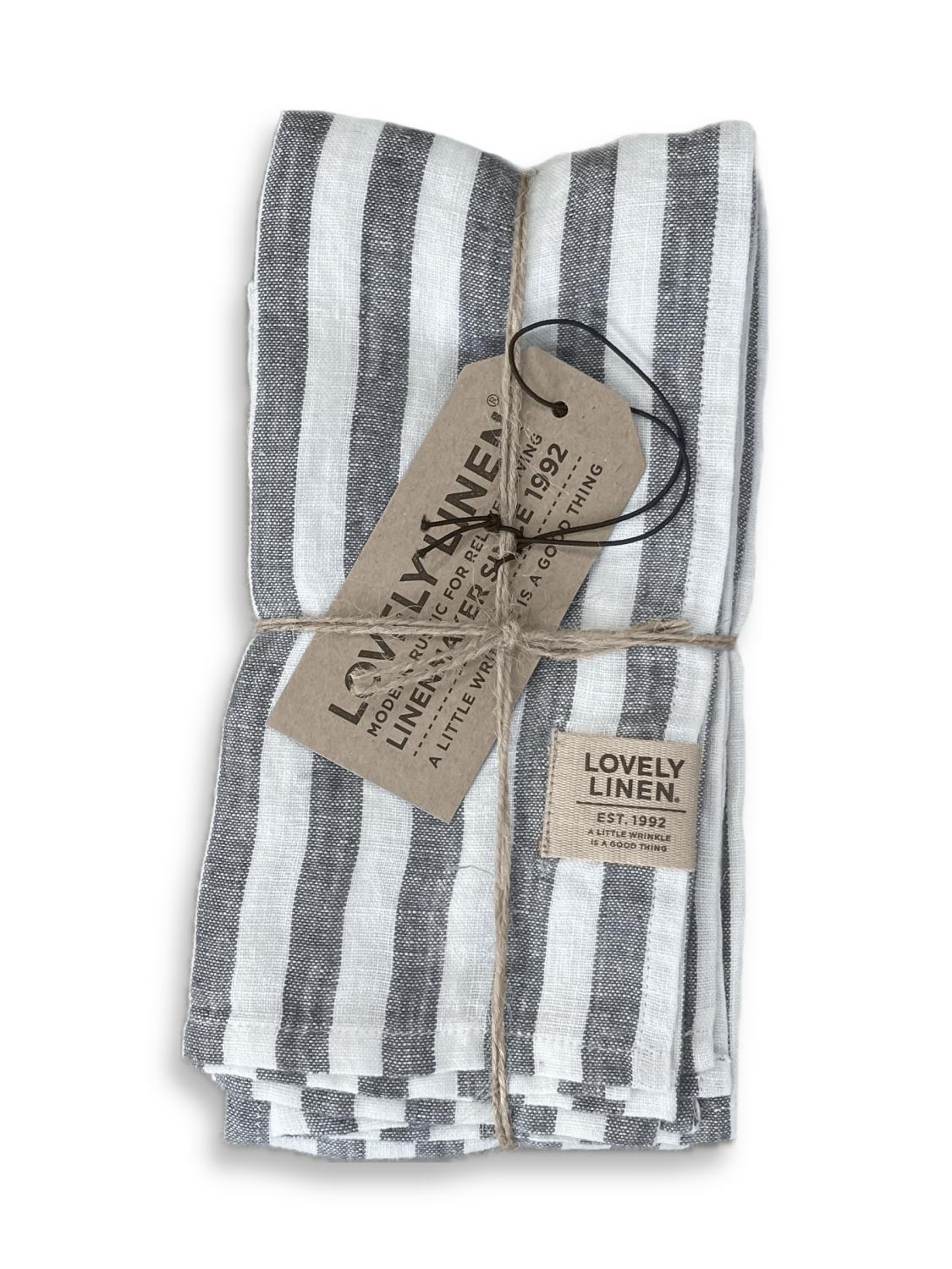 Lovely Linen MISTY Servetter Edge 45X45, Mörkgrå - Azalea Home