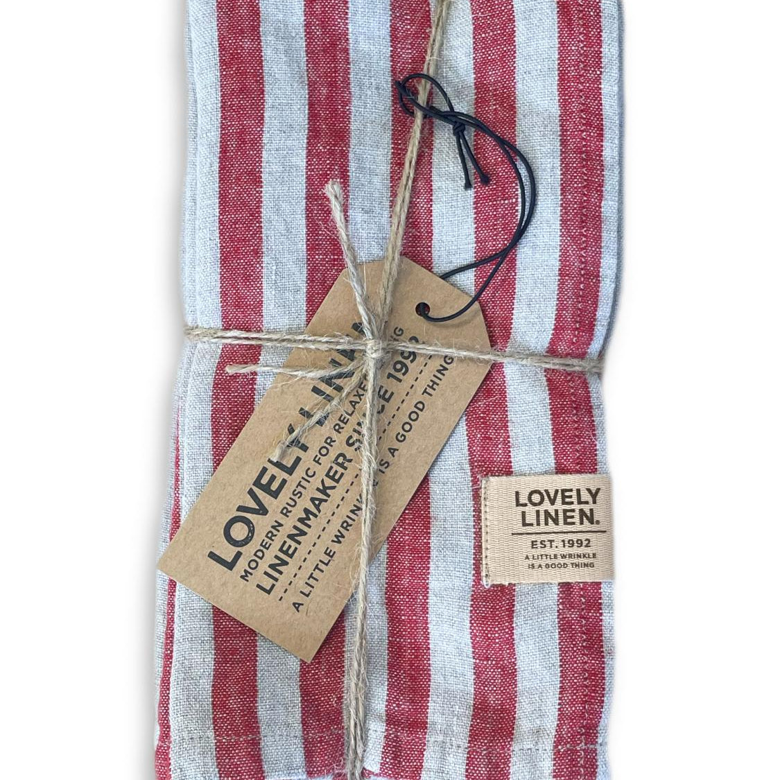Lovely Linen MISTY Servetter Edge 45X45, Röd - Azalea Home