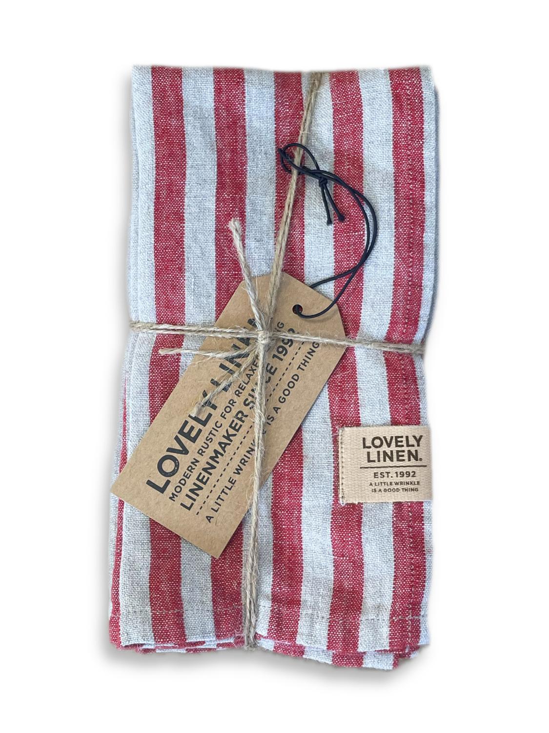 Lovely Linen MISTY Servetter Edge 45X45, Röd - Azalea Home