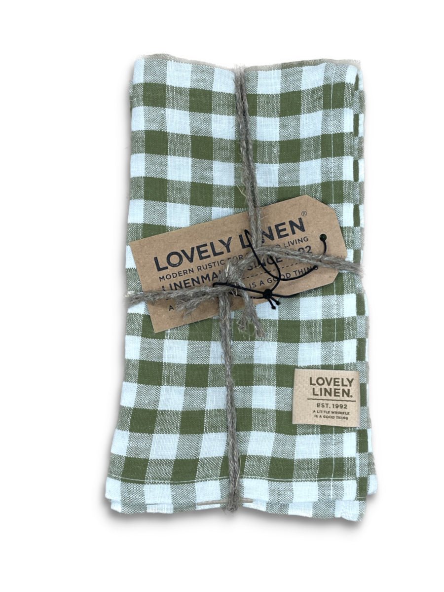 Lovely Linen MISTY Servetter Square 45X45, Grön - Azalea Home