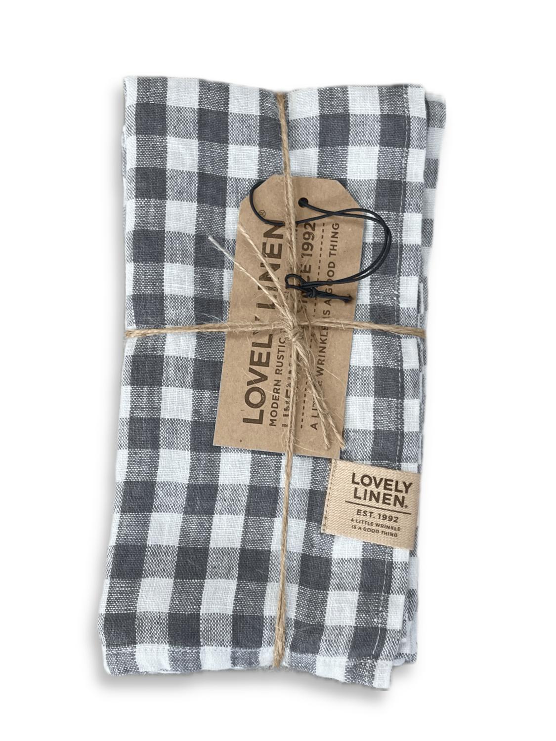 Lovely Linen MISTY Servetter Square 45X45, Mörkgrå - Azalea Home