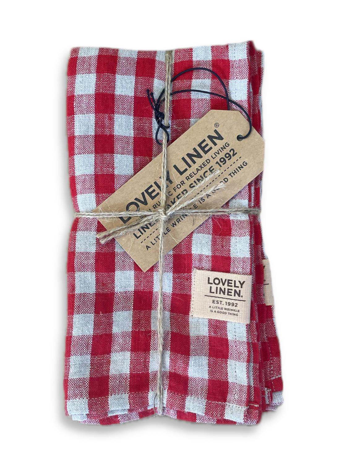 Lovely Linen MISTY Servetter Square 45X45, Röd - Azalea Home
