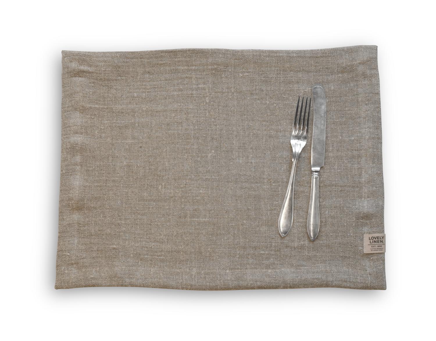 Lovely Linen RUSTIC Bordstablett 40X50, Beige - Azalea Home