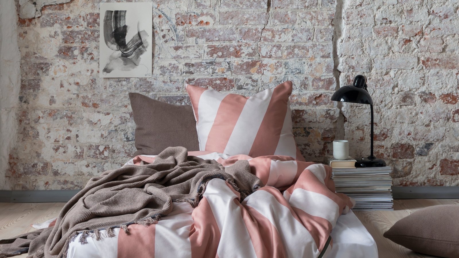 Mette Ditmer DIAGONAL Bäddset, Ljusblå / Sand - Azalea Home