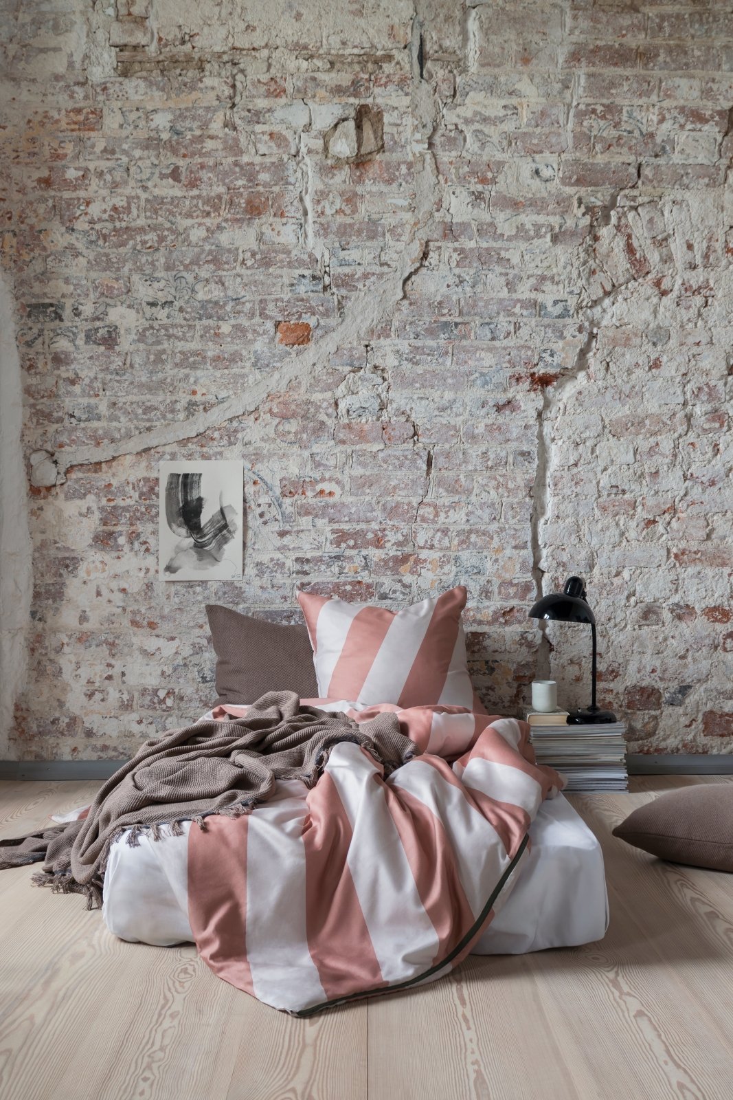 Mette Ditmer DIAGONAL Bäddset, Ljusgrå / Sand - Azalea Home