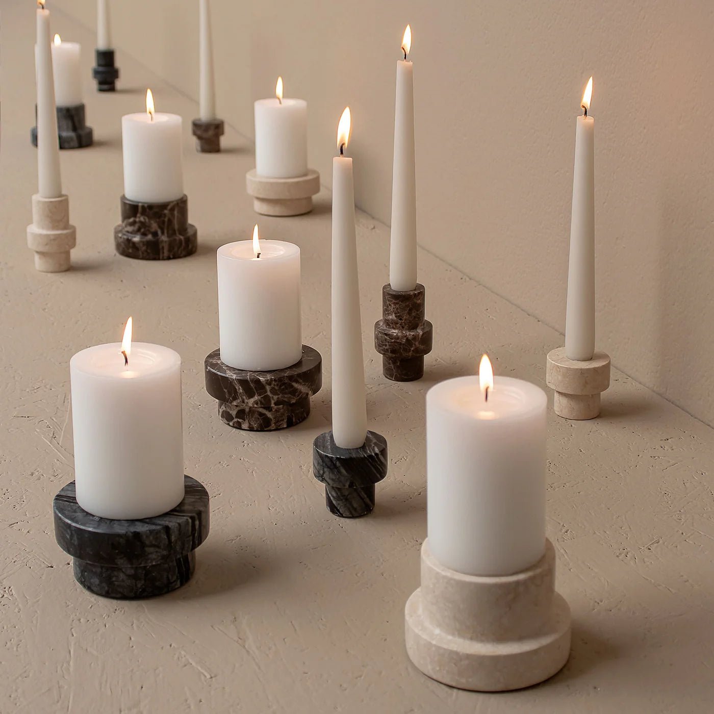 Mette Ditmer MARBLE Blockljusstake, Sand - Azalea Home
